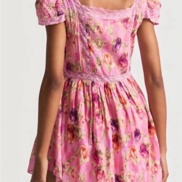 NEW With Tags Loveshack Fancy Nutmeg Dress Wild Pink Rose Size 00 - Picture 2 of 7